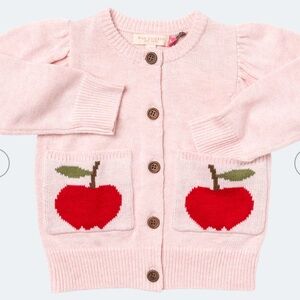Pink Chicken Apple Cardigan Sweater NWT 8 Years